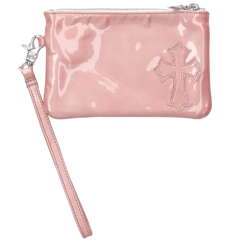 クロムハーツ Chrome Hearts   ZPR CHG WRISTLET 同盟罷業さあ美付き添い人取り替えっこ蝦蟇口銭入れ(サクラ色×しろがね色)【527052】【SS07】【小物】【中古】bb310#rinkan*B