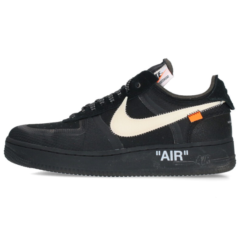 ナイキ オフホワイト NIKE OFF-WHITE　 サイズ:27.5cm AIR FORCE 1 LOW AO4606-001 エアフォースワンロースニーカー(ブラック×ホワイト)【927052】【BS99】【メンズ】【小物】【中古】bb346#rinkan*A