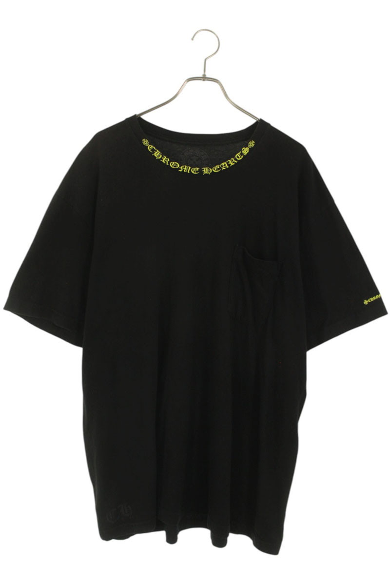 在庫少◆送料込♪【Chrome Hearts】ネックロゴ Tシャツ ブラック CHROME HEARTS 新品正規品 クロムハーツ Tシャツ ブラック