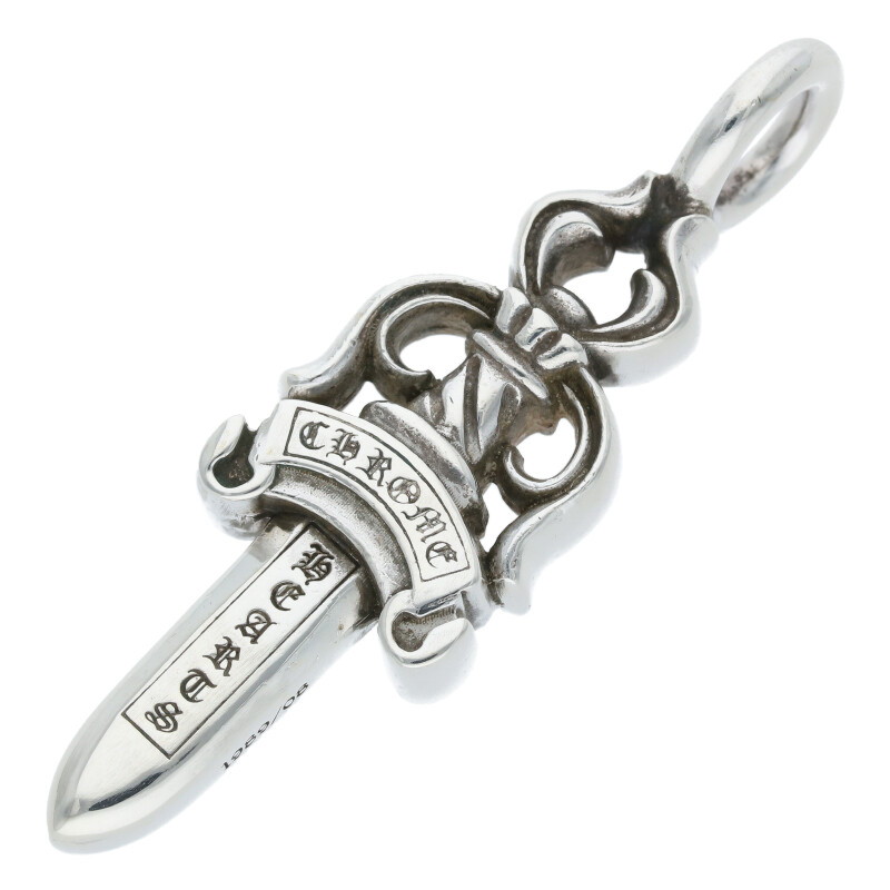 クロムハーツ Chrome Hearts DOUBLE DAGGER ダブルダガー ペンダント シルバーネックレストップ(シルバー 21.29g)【037052】【SJ02】【小物】【中古】bb339#rinkan*B|RINKAN