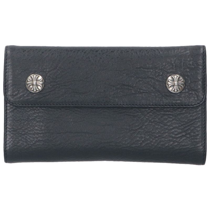 黒レザー 二つ折り財布　クロムハート中古 楽天市場】クロムハーツ Chrome Hearts 2FACE ヴァインダガー