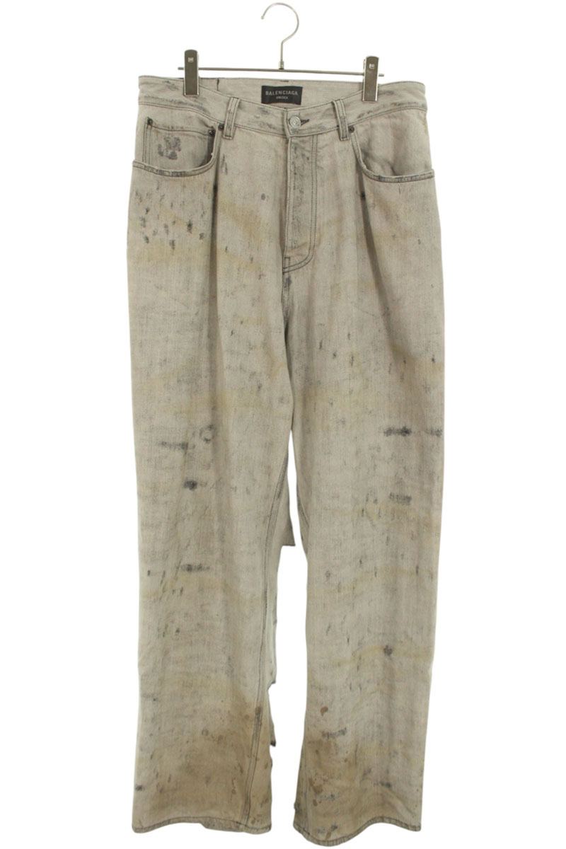 BALENCIAGA 23AW デストロイ加工 スーパーラージ バギーデニム BALENCIAGA 23AW デストロイ加工 スーパーラージ バギーデニム