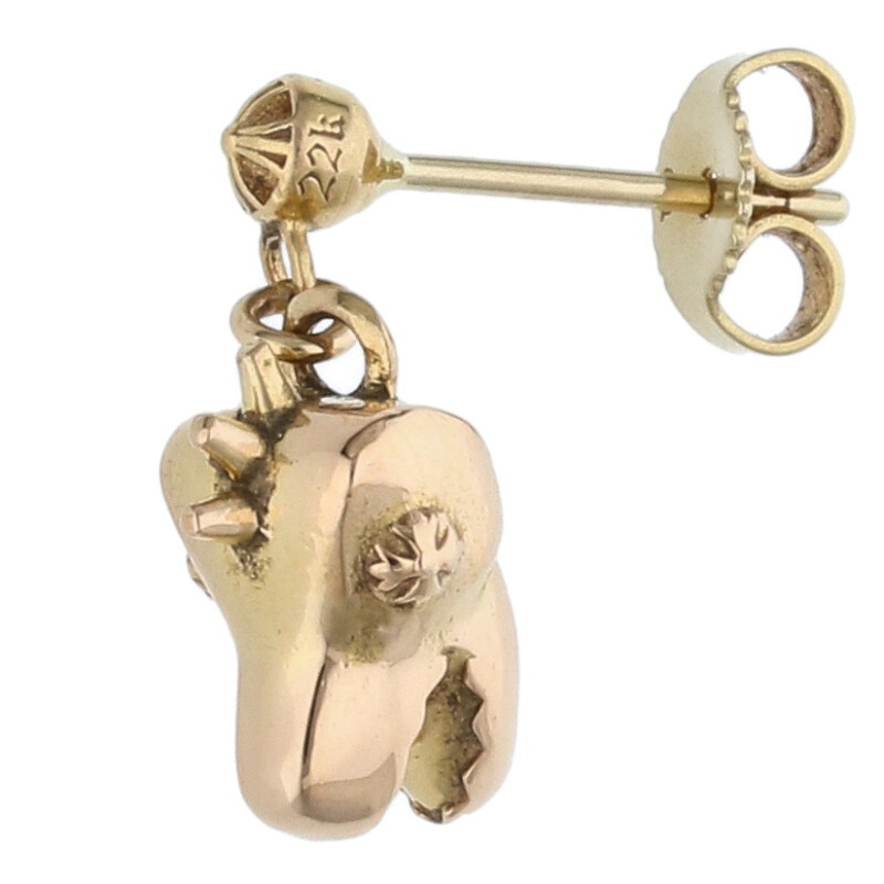 +CHROME HEARTS+ 22K GOLD DICE DROP ゴールド サイコロ ピアス CHROME HEARTS+ 22K GOLD DICE DROP ゴールド サイコロ ピアス