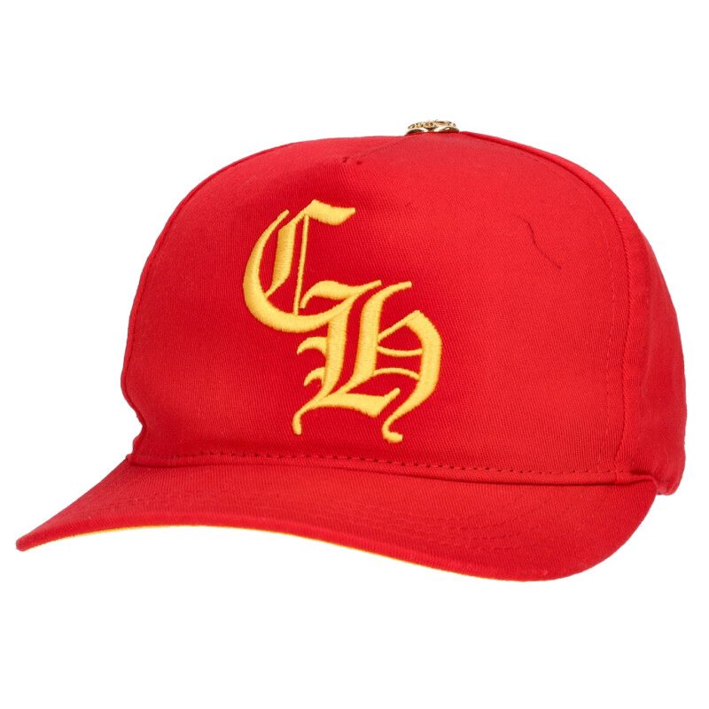 クロムハーツ Chrome Hearts　 サイズ:ONE SIZE 22k Crossball Trucker Cap 1ダイヤ CH刺繍帽子(レッド×イエロー×イエローゴールド×クリア)【208052】【SJ02】【小物】【中古】bb412#rinkan*B