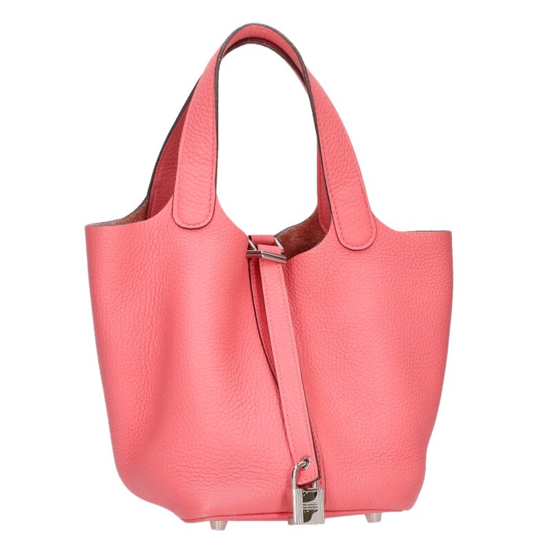 エルメス HERMES　 サイズ:PM ピコタンロックPM W刻印 SV金具トロヨンクレマンス ローズアザレハンドバッグ(ピンク×シルバー)【608052】【GZ14】【小物】【中古】bb205#rinkan*B 257,400円
