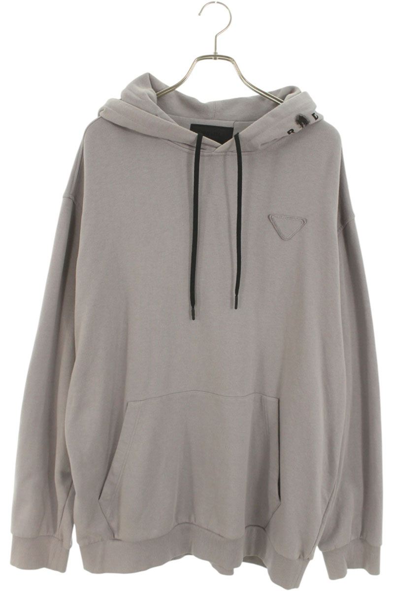 楽天市場】PRADA Logo Applique Half Zip Hoodie UJL62B S000
