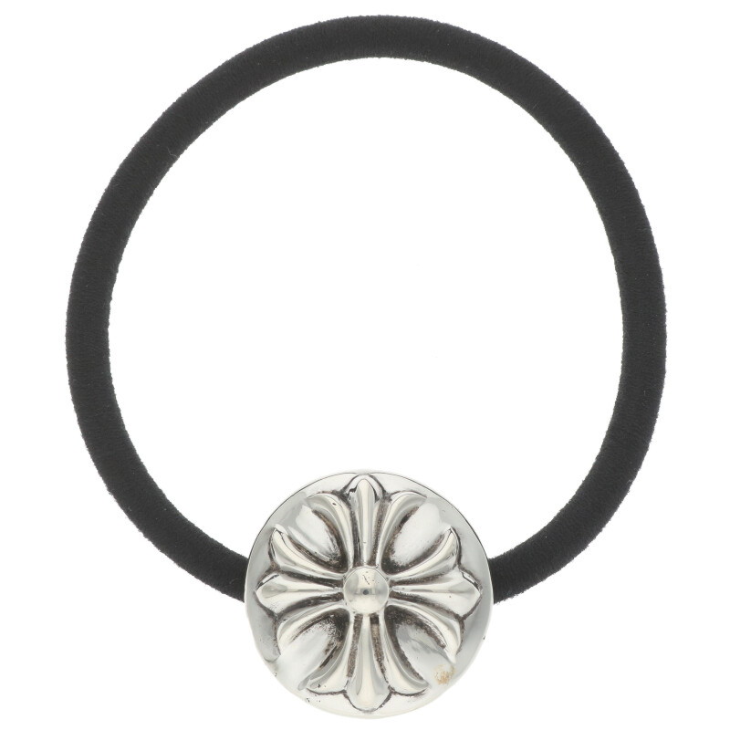 クロムハーツ Chrome Hearts   HAIRBAND クロスボールボタンヘアゴム シルバーコンチョ(しろがね色 総掛け目15.66g)【018052】【GZ11】【小物】【中古】bb334#rinkan*B