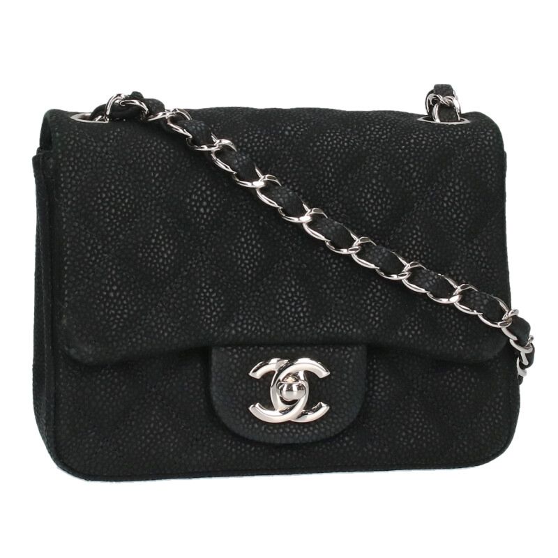 CHANEL 美品　シャネル　キャビアスキン　ミニ　ショルダーバッグ　ブラック CHANEL シャネル ショルダーバッグ ミニミニ ココハンドル