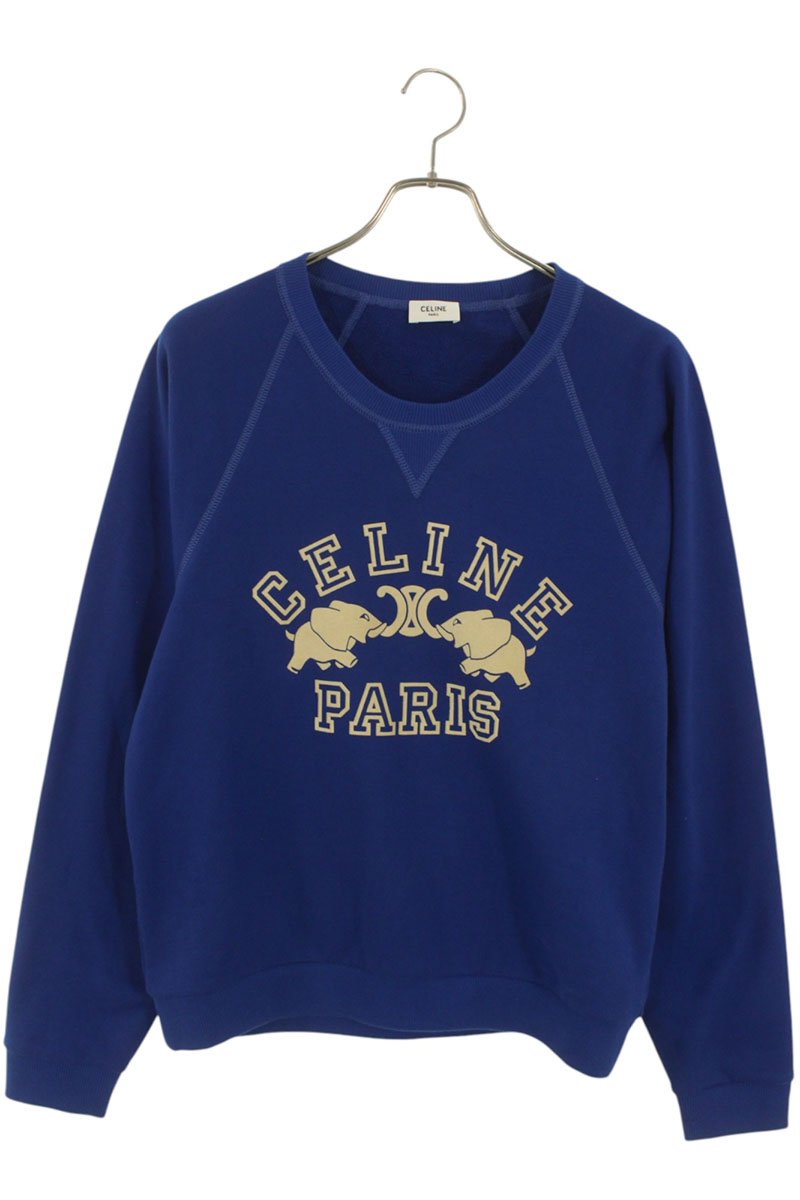 セリーヌ CELINE 大きさ:M  25AW  RY0H5670Q アニマルロゴレギュラースウェット(青碧)【318052】【BS55】【メンズ】【新古品】bb78#rinkan*N