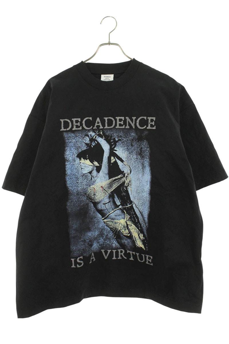 ヴェトモン VETEMENTS サイズ:S 25AW UCF76MT951B BlackDecadenceIsAVirtueTシャツ(ブラック)【518052】【SS13】【メンズ】【新古品】bb78#rinkan*N|RINKAN