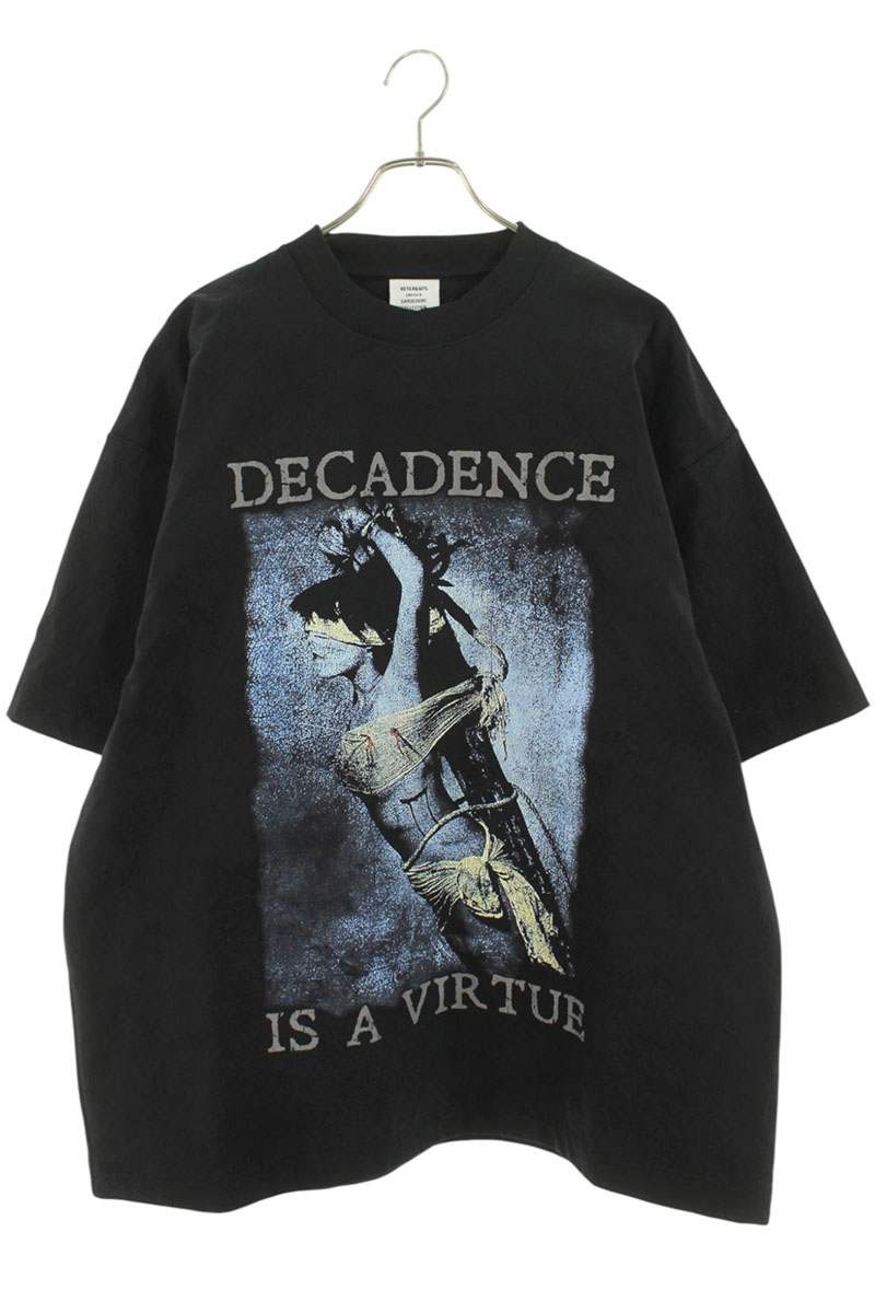 ヴェトモン VETEMENTS　サイズ:XS 25AW UCF76MT951B BlackDecadenceIsAVirtueTシャツ(ブラック)【518052】【SB01】【メンズ】【新古品】bb78#rinkan*N ｜RINKAN