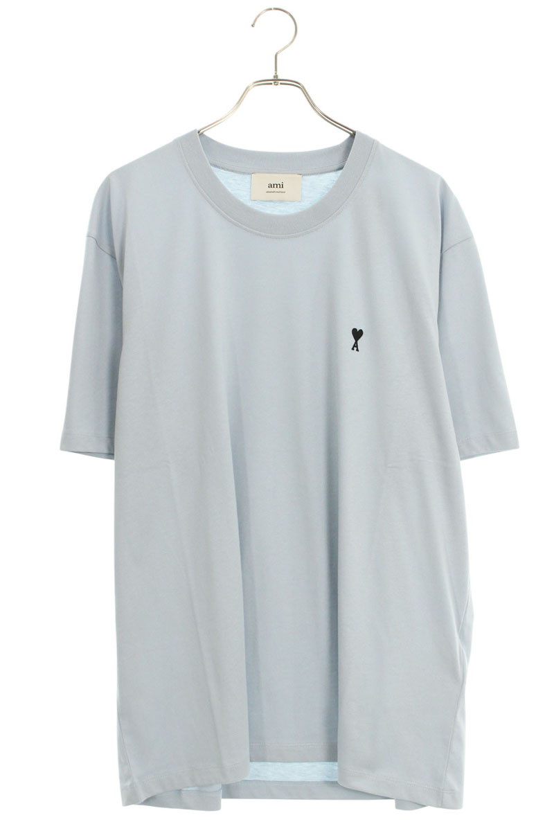 アミアレクサンドルマテュッシ AMI Alexandre Mattiussi　 サイズ:XXL 25AW HTS346 ハートA刺繍Tシャツ(ライトブルー)【923062】【OM10】【メンズ】【新古品】bb20#rinkan*N