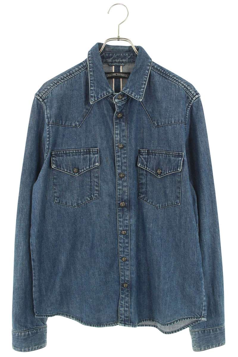 【JPタグ】クロムハーツ ルーズエンド クロスパッチ デニムシャツ XXL CHROME HEARTS 【新品】CHROME クロムハーツ LOOSEEND ルーズ