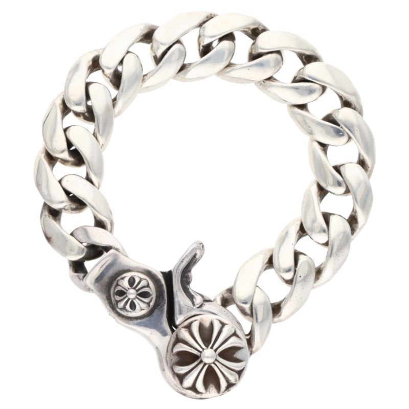 クロムハーツ Chrome Hearts 大いさ:13LINK  CLSC CHN LNK クラシックリンククリップ オールドシルバーブレスレット(しろがね色 113.22g)【105062】【HJ12】【小物】【中古】bb455#rinkan*A