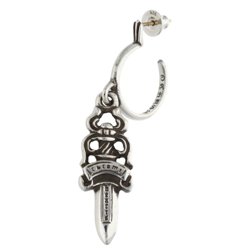 クロムハーツ Chrome Hearts   No5 DAGGER #5 ダガーフープ しろがね色ピアス(しろがね色 7.41g)【928052】【SS07】【小物】【中古】bb92#rinkan*B