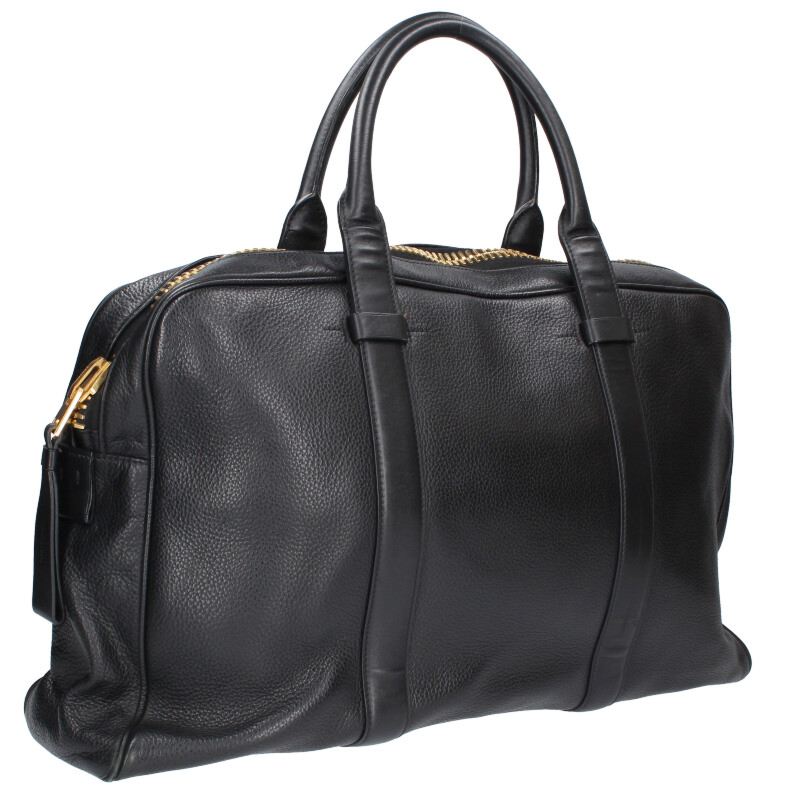 TOM FORD トムフォード レザー 2WAY ボストンバッグ ブラック TOM FORD】レザー 2way ボストンバッグ 黒