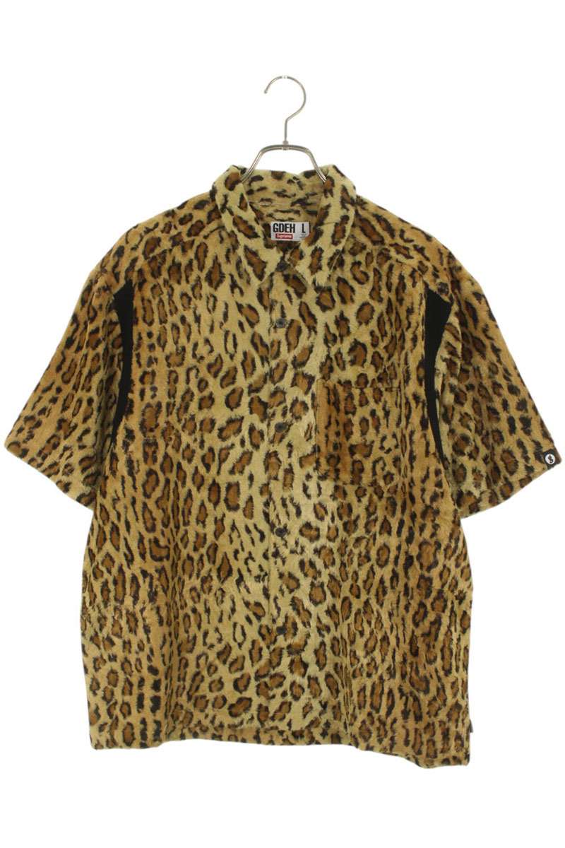 シュプリーム SUPREME ×グッドイナフ GOODENOUGH サイズ:L  25SS  Crushed Rayon S S レオパードレーヨン半袖シャツ(ベージュ調)【114062】【SB01】【メンズ】【中古】bb18#rinkan*A