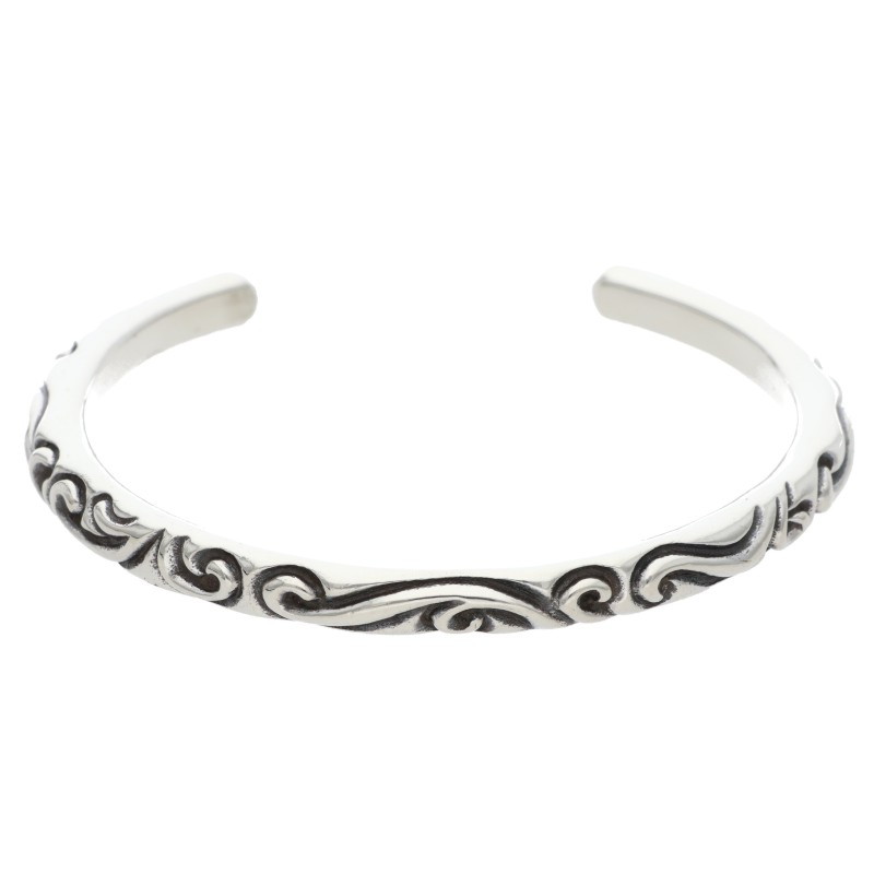 クロムハーツ ロックンロール レザー ブレスレット 2 シルバー SV925 CHROME HEARTS 銀座店 クロムハーツ オールド ミニ IDブレス