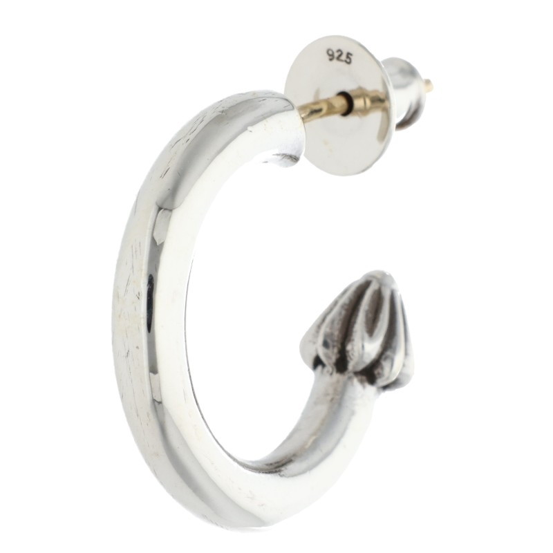 クロムハーツ Chrome Hearts　 HOOP PLAIN プレーンフープ シルバーピアス(シルバー 3.53g)【219052】【SJ02】【小物】【中古】bb132#rinkan*B