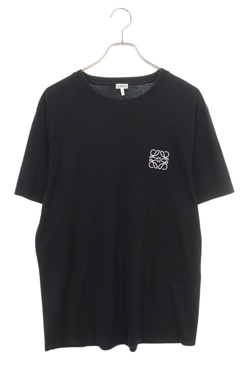 LOEWE アナグラム刺繍 胸ポケットロゴ リボンタイブラウス イエロー 34 LOEWE (ロエベ) 胸ロゴ刺繍 クルーネック 半袖 Tシャツ