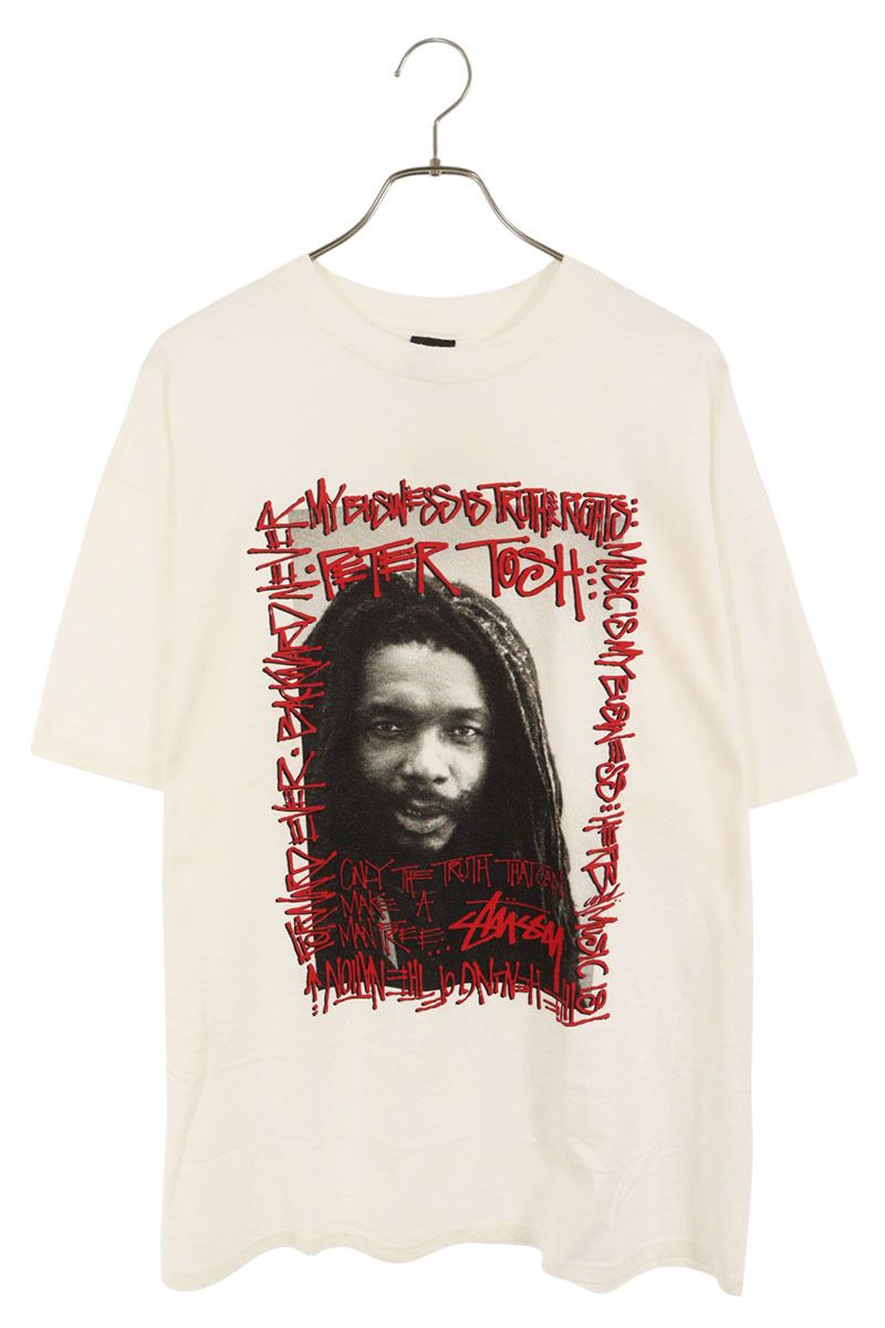 ステューシー STUSSY　 サイズ:XL PETER TOSH フォトプリントTシャツ(ホワイト)【619052】【BS55】【メンズ】【中古】bb33#rinkan*A