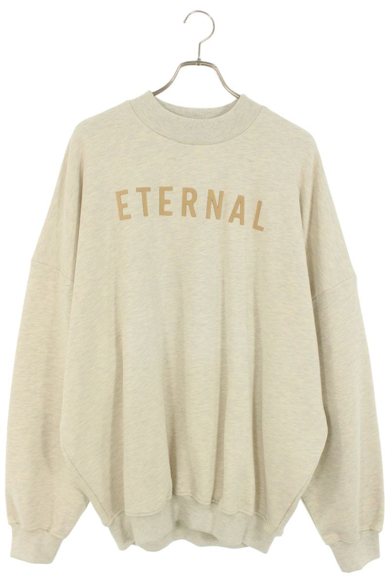 フィアオブゴッド FEAR OF GOD　 サイズ:L フェルトパッチスウェット(オフホワイト)【029052】【BS99】【メンズ】【中古】bb78#rinkan*S