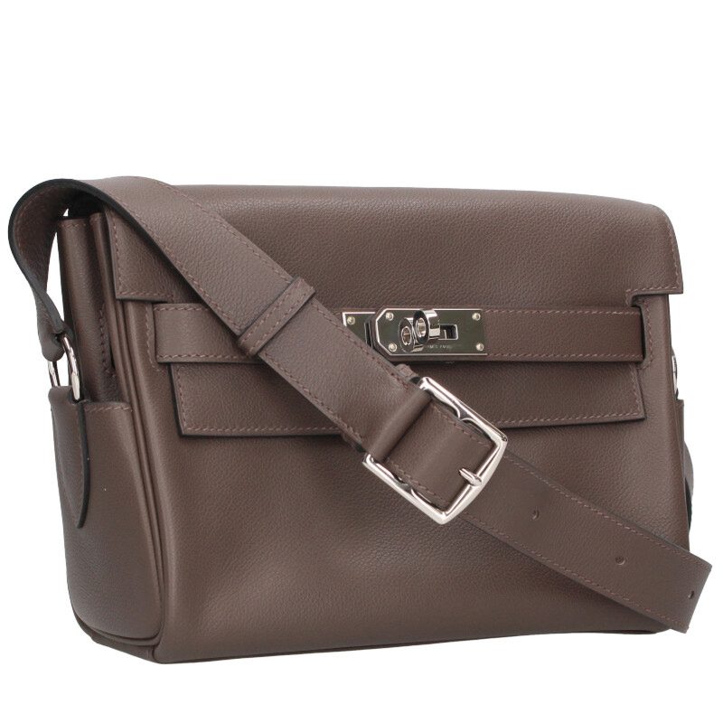 エルメス HERMES　 ケリーメッセンジャーPM B刻印 SV金具エコルセショルダーバッグ(ブラウン×シルバー)【919052】【GZ14】【小物】【中古】bb17#rinkan*A