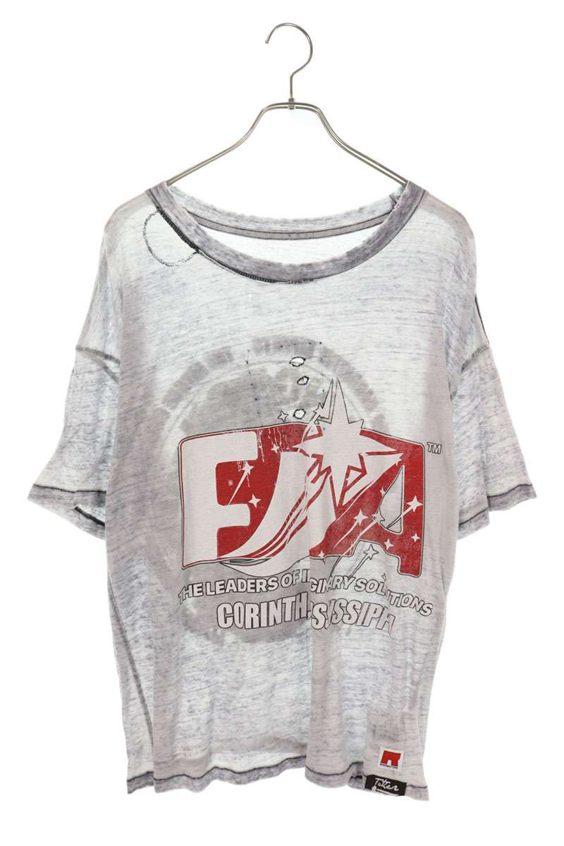 リヴィントンロイレビス RRR123 RIVINGTON roi Rebis　サイズ:L 25SS FOUNDING NARRATIVE BURNOUT TEE ダメージ加工Tシャツ(グレー)【100152】【BS99】【メンズ】【中古】[less]bb187#rinkan*A｜RINKAN