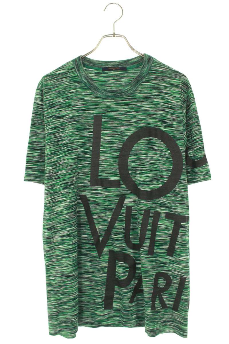 ルイヴィトン LOUISVUITTON　 サイズ:XL 19SS RM191M IYD HGY12W ビッグロゴギャラクシープリントTシャツ(グリーン)【213062】【SB01】【メンズ】【中古】bb51#rinkan*B