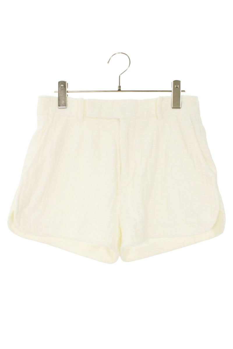 ディオール DIOR　 サイズ:XS 113J101A0614 オブリークパイルハーフパンツ(ホワイト)【914062】【SB01】【メンズ】【中古】bb356#rinkan*B