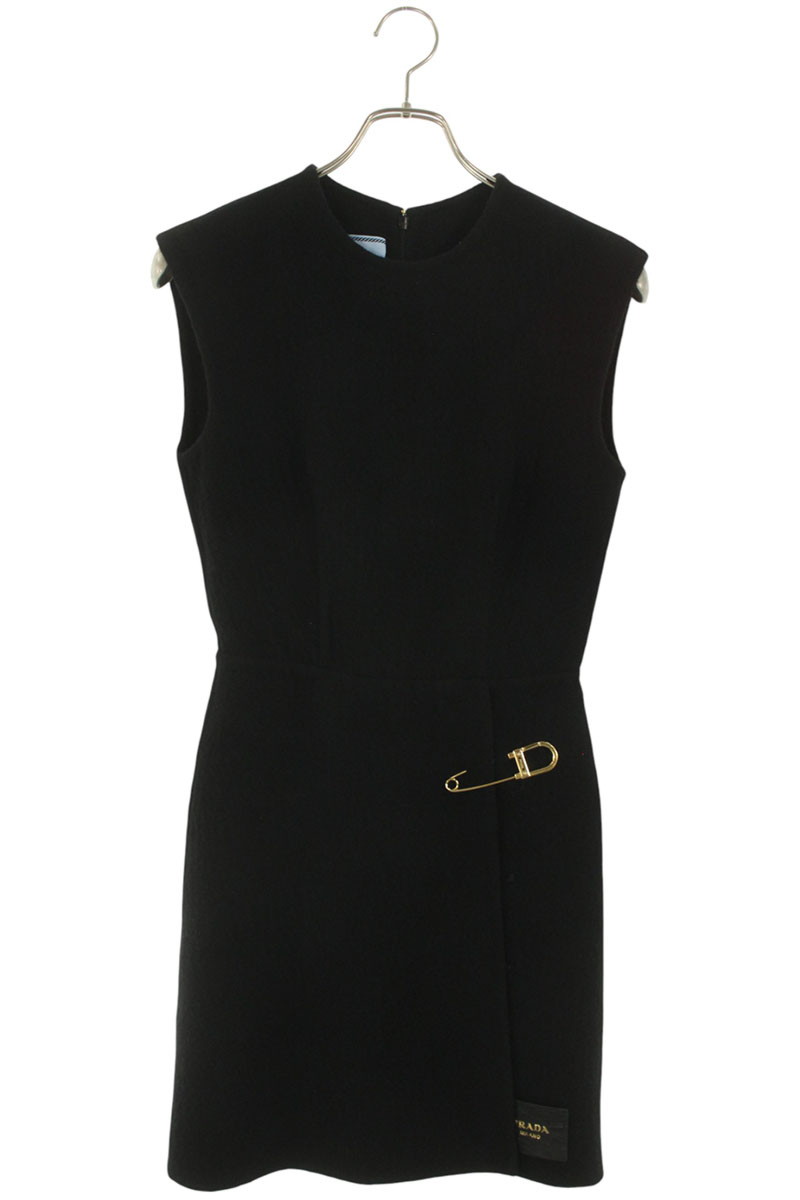 プラダ PRADA　サイズ:36 P3K49E ウォッシュドツイルミニドレスワンピース(ブラック)【100152】【BS99】【レディース】【中古】bb356#rinkan*A｜RINKAN