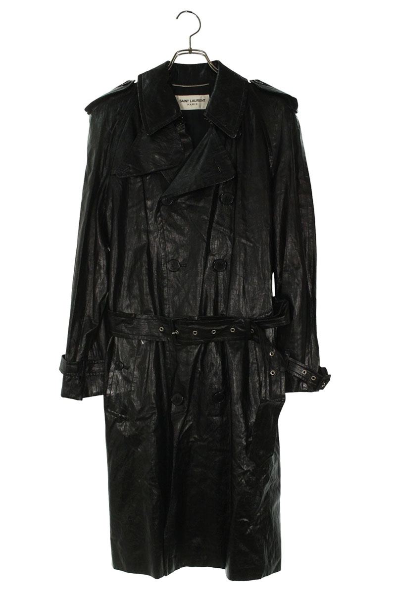 希少　サンローラン　トレンチコート　エディ期　ラストコレクション　ヒョウ柄　52 希少 サンローラン トレンチコート エディ期 ラストコレクション