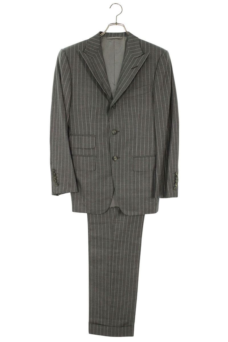 極美品✨TOM FORD トムフォード ストライプ スーツ チャコールグレー 極美品○TOM FORD トムフォード 24DL4W WINDSOR ウィンザー
