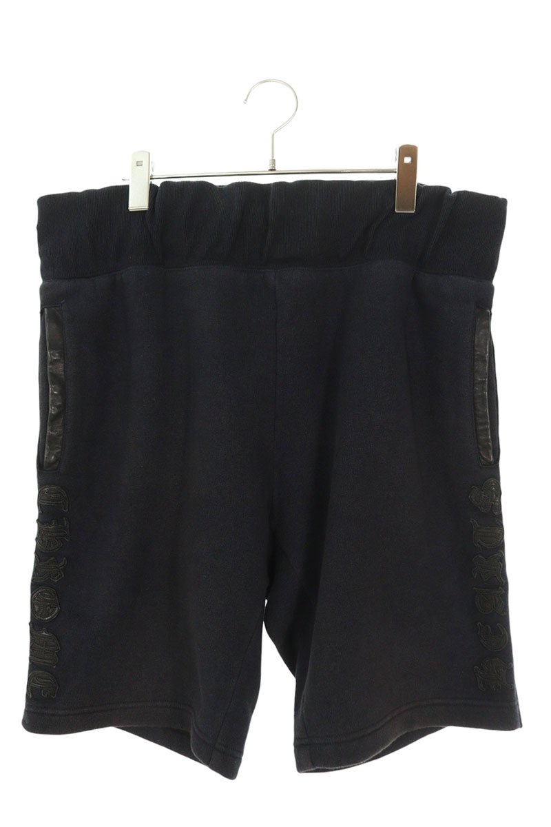 クロムハーツ Chrome Hearts 大きさ:L サイドクロスボタントラックハーフパンツ(黒いこと)【923062】【SJ02】【メンズ】【中古】bb339#rinkan*C