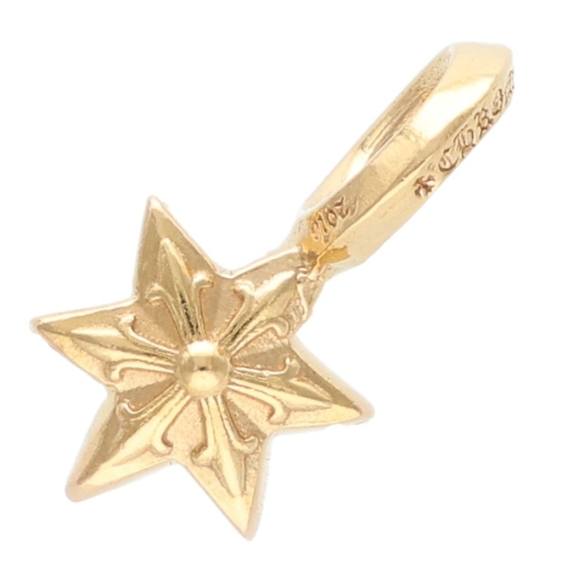 クロムハーツ Chrome Hearts 22K STACK STAR V2 スタースタックチャーム ゴールドネックレストップ(イエローゴールド 1.9g)【105062】【HJ12】【小物】【中古】bb339#rinkan*A |RINKAN
