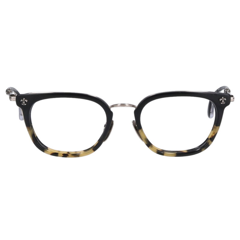 クロムハーツ Chrome Hearts サイズ:51□21-148 STRAPADICTOME サイドフレアニーボストンフレームサングラス 眼鏡((フレーム)ブラック調×シルバー)【729052】【SS07】【小物】【中古】bb51#rinkan*B |RINKAN