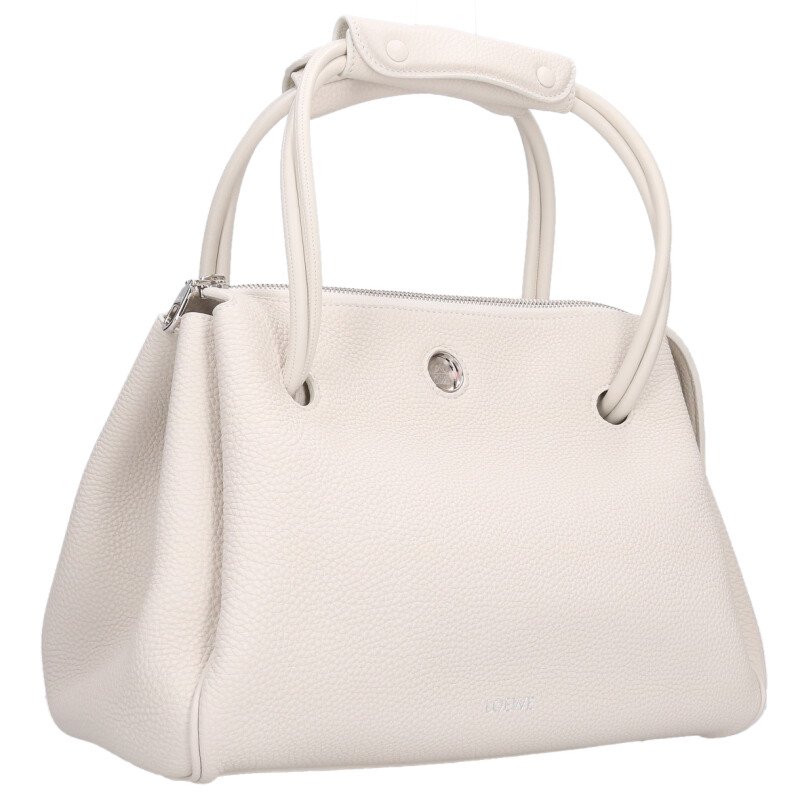 ロエベ LOEWE　 マドリードバッグ ミディアム サプルグレインカーフレザーハンドバッグ(ホワイト)【929052】【SB01】【小物】【中古】bb470#rinkan*S