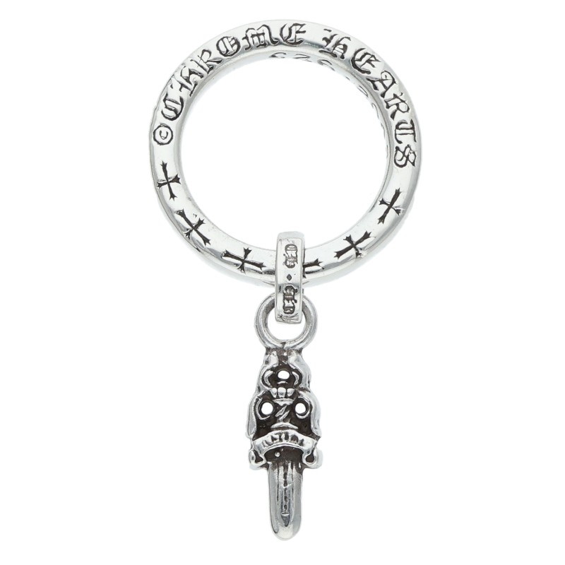 クロムハーツ Chrome Hearts 大きさ:6.5号  NTFL W NTFL wダガーモチーフ しろがね色輪っか(しろがね色 4.78g)【600152】【os06】【小物】【中古】bb453#rinkan*B