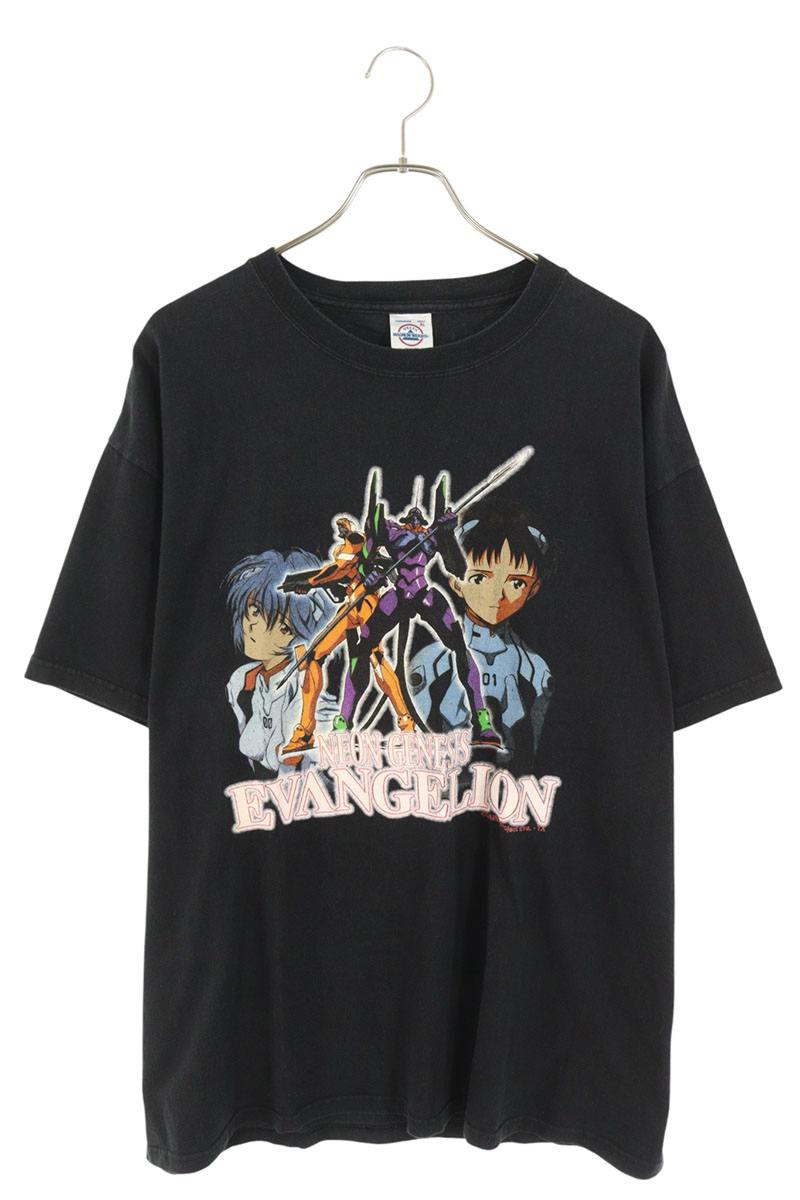 ヴィンテージ VINTAGE　 サイズ:XL 90s EVANGELION エヴァンゲリオン キャラクタープリントTシャツ(ブラック)【923062】【SB01】【メンズ】【中古】bb51#rinkan*B