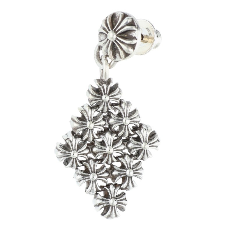 クロムハーツ Chrome Hearts   CHAIN MAIL チェーン店電子メール しろがね色ピアス(しろがね色 5.62g)【105062】【HJ12】【小物】【中古】bb134#rinkan*B