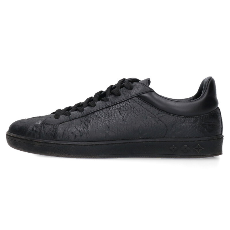 ルイヴィトン LOUISVUITTON　 サイズ:6 ルクセンブルク・ライン モノグラムレザースニーカー(ブラック)【100152】【OM10】【メンズ】【小物】【中古】bb51#rinkan*B