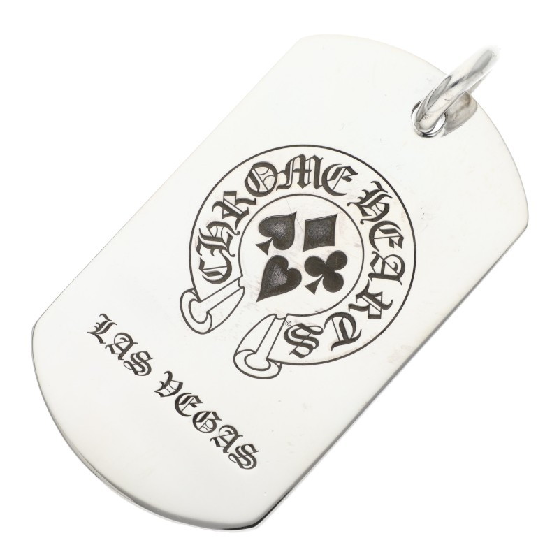 クロムハーツ Chrome Hearts   D TAG LRG LTD ラージドッグタグ ラスベガス制限事項頸飾りいの一番(しろがね色 24.55g)【900152】【NO05】【小物】【中古】bb205#rinkan*A