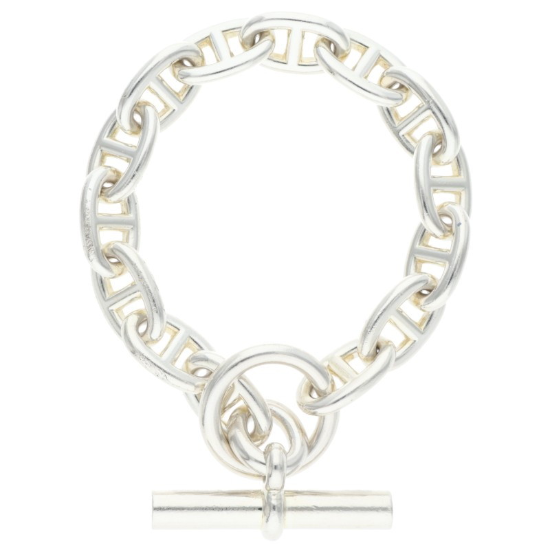 エルメス HERMES　 サイズ:14LINK Chaine d'Ancre MM シェーヌダンクルMMシルバーブレスレット(シルバー 52.82g)【200152】【OM10】【小物】【中古】bb420#rinkan*B