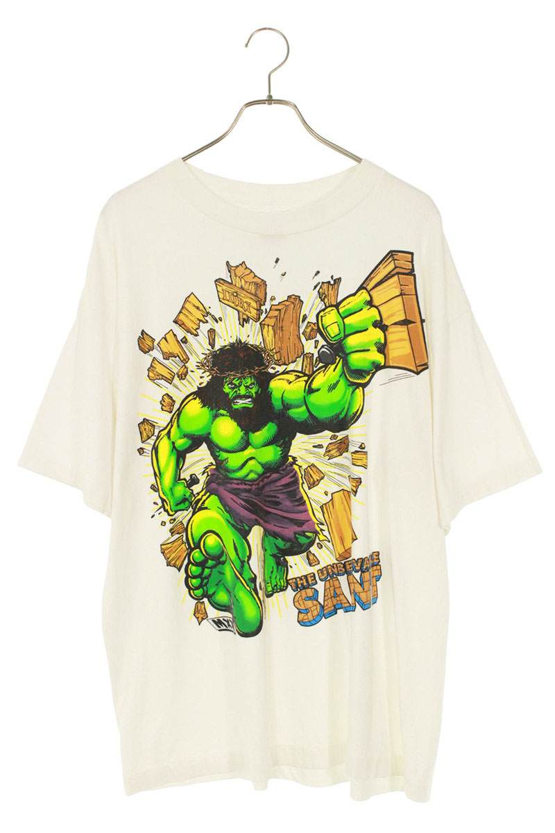 セントマイケル SAINT MICHAEL　 サイズ:L SM-HR1-0000-024 フロントプリントオーバーサイズTシャツ(ホワイト)【114062】【OM10】【メンズ】【中古】bb376#rinkan*B