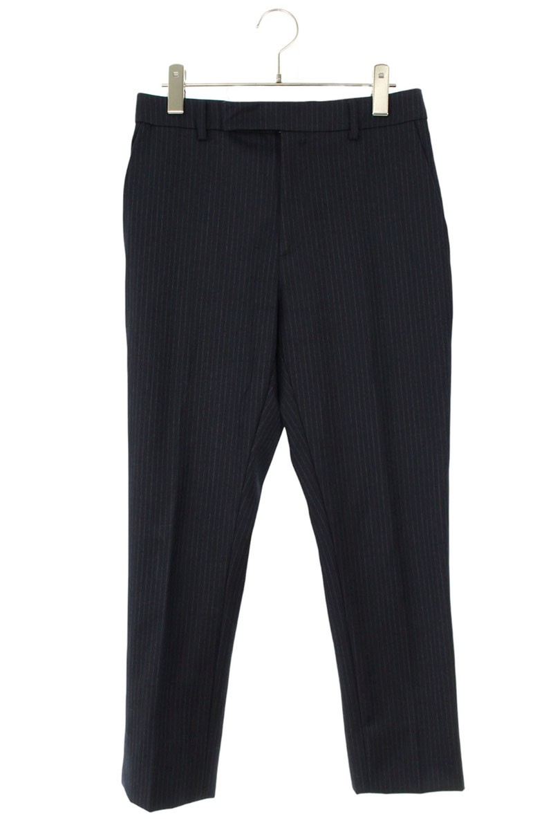 セリーヌ CELINE　 サイズ:44 2P085449K ウールストライプロングパンツ(ネイビー)【600152】【SB01】【メンズ】【中古】bb132#rinkan*B
