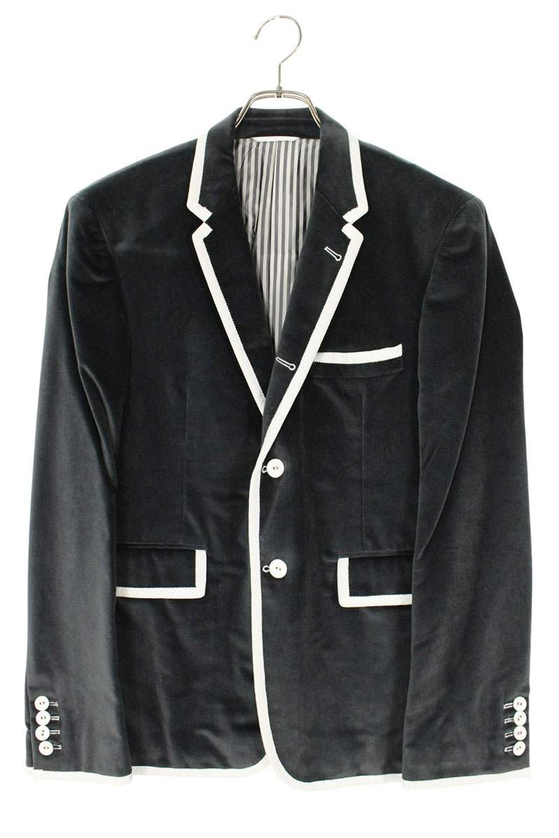 トムブラウン THOM BROWNE サイズ:2 MJC001BW4802 ベロア2Bジャケット(グレー)【800152】【BS99】【メンズ】【中古】bb187#rinkan*B