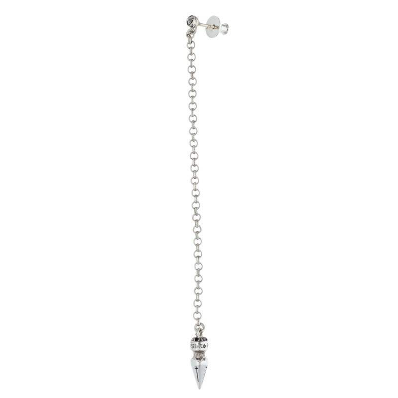 クロムハーツ Chrome Hearts   CHAIN SPIKE DROP  チェーンスパイクドロップ しろがね色ピアス(しろがね色 2.75g)【610152】【GZ11】【小物】【中古】bb376#rinkan*B