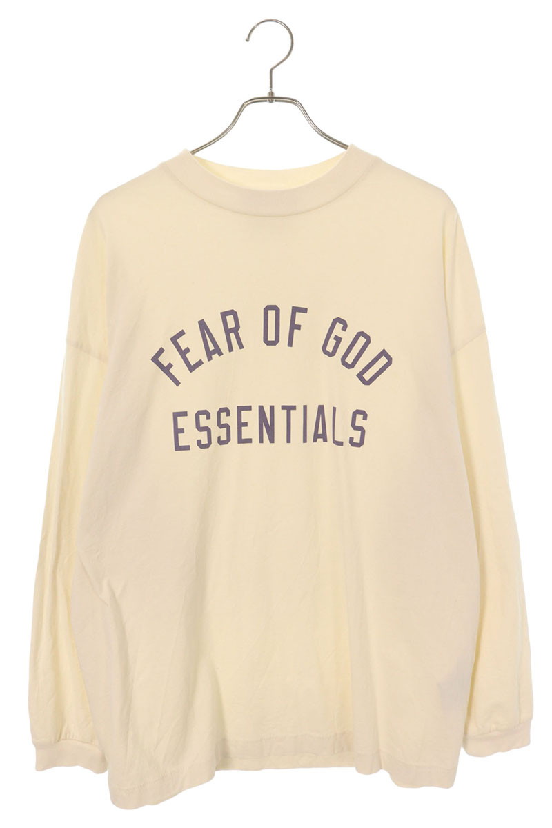 フィアオブゴッド FEAR OF GOD　 サイズ:S ESSENCIAL エッセンシャルロゴ長袖カットソー(オフホワイト)【210152】【BS55】【メンズ】【中古】bb17#rinkan*B