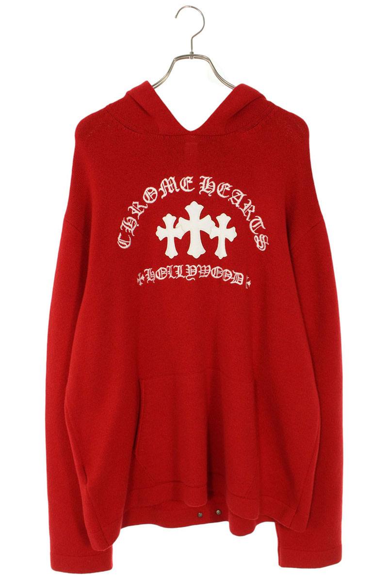 クロムハーツ Chrome Hearts　サイズ:XL SAILIN ON HD PLVR CHSMR セメタリークロスカシミアニットプルオーバーパーカー(レッド)【210152】【GZ11】【メンズ】【中古】bb132#rinkan*S ｜RINKAN 234,383円