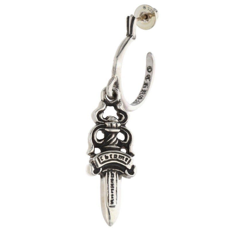 クロムハーツ Chrome Hearts   No5 DAGGER #5 ダガーフープ しろがね色ピアス(しろがね色 7g)【921152】【SS07】【小物】【中古】bb415#rinkan*B